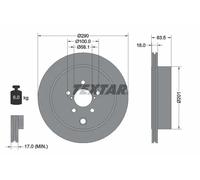 2x Disque de frein ventilé de l'intérieur 92270903 TEXTAR pour TOYOTA SUBARU