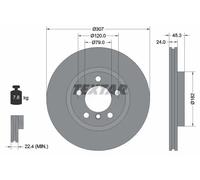 2x Disque de frein TEXTAR 92275605 convient pour MINI