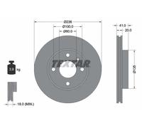2x Disque de frein ventilé de l'intérieur 92278703 TEXTAR pour VAUXHALL OPEL