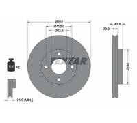 2x Disque de frein ventilé de l'intérieur 92292703 TEXTAR pour FORD FIESTA VII