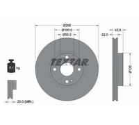 2x Disque de frein ventilé de l'intérieur 92300903 TEXTAR pour MAZDA MX-5 IV