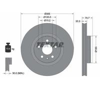 2x Disque de frein ventilé de l'intérieur 92313905 TEXTAR pour TESLA MODEL S
