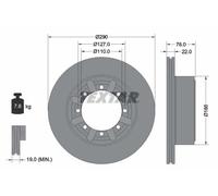 2x Disque de frein ventilé de l'intérieur 92322303 TEXTAR pour NISSAN CABSTAR