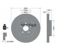 2x Disque de frein ventilé de l'intérieur 92327603 TEXTAR pour SUBARU XV