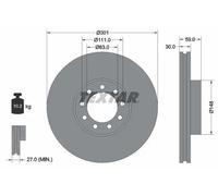 2x Disque de frein ventilé de l'intérieur 93177603 TEXTAR pour IVECO