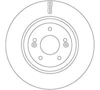 2x Disque de frein ventilé de l'intérieur DF7592 TRW pour HYUNDAI KIA