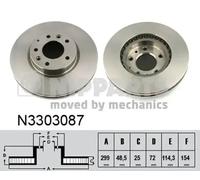 2x Disque de frein ventilé de l'intérieur N3303087 NIPPARTS pour MAZDA 6 Break