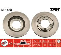 Disque de frein TRW DF1428 avant, ventilé, 1 pièce