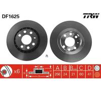 2x Disque de frein ventilé DF1625 TRW pour OPEL DAEWOO LOTUS