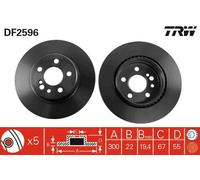 2x Disque de frein ventilé DF2596 TRW pour MERCEDES-BENZ CLASSE S CLASSE S Coupé