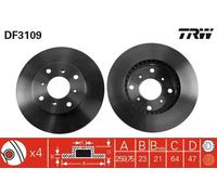 TRW Disque de frein DF3109 – avant ventilé – 1 pièce
