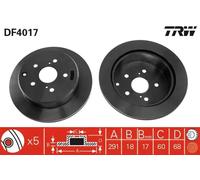 2x Disque de frein ventilé DF4017 TRW pour TOYOTA SUPRA PREVIA I
