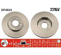 Disque de frein TRW DF4024 avant, ventilé, 1 pièce