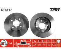 2x Disque de frein ventilé DF4117 TRW pour SUZUKI BALENO BALENO Break