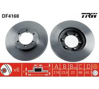 TRW Disque de frein DF4168 – avant ventilé – 1 pièce
