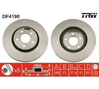 TRW Disque de frein DF4190 – avant ventilé – 1 pièce