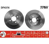 TRW Disque de frein DF4376 – avant, ventilé – 1 pièce