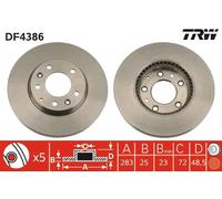 TRW Disque de frein ventilé DF4386 pour MAZDA 6 Hatchback – 2x