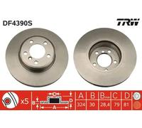 TRW Disque de frein LUC DF4390S - avant ventilé, haute teneur en carbone - 1 pièce