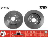 2x Disque de frein ventilé DF4410 TRW pour KIA RIO I A trois volumes