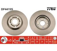 2x Disque de frein ventilé DF4415S TRW pour TOYOTA COROLLA Verso