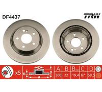 2x Disque de frein ventilé DF4437 TRW pour MERCEDES-BENZ CLASSE S CLASSE S Coupé