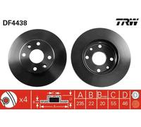 2x Disque de frein ventilé DF4438 TRW pour KIA RIO I A trois volumes