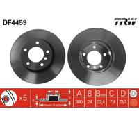 2x Disque de frein ventilé DF4459 TRW pour BMW 3 Touring 3 Décapotable 3 1