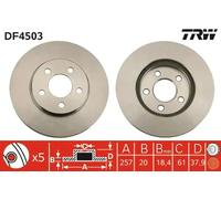 Disque de frein TRW DF4503 avant, ventilé, 1 pièce