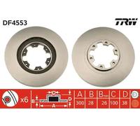 2x Disque de frein ventilé DF4553 TRW pour NISSAN INFINITI