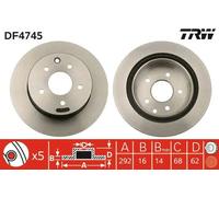 2x Disque de frein ventilé DF4745 TRW pour NISSAN INFINITI RENAULT