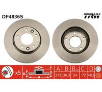 2x Disque de frein ventilé DF4836S TRW pour KIA CARNIVAL II CARNIVAL I