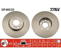 2x Disque de frein ventilé DF4852S TRW pour BMW X6 X5