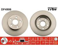 2x Disque de frein ventilé DF4906 TRW pour TOYOTA PRIUS Liftback
