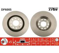 2x Disque de frein ventilé DF6005 TRW pour AUDI A4 B6 Avant A4 B7 A4 B6