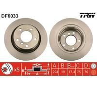 2x Disque de frein ventilé DF6033 TRW pour BMW Z4 Roadster Z4 Coupé
