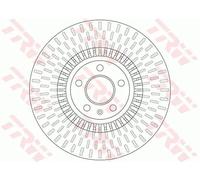 2x Disque de frein ventilé DF6216 TRW pour AUDI A7 Sportback A6 C7 A8 D4