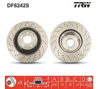 TRW Disque de frein DF6242S avant, ventilé, perforé — 1 pièce