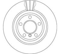 2x Disque de frein ventilé DF6617S TRW pour BMW 5 5 Touring