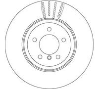 Disque de frein TRW DF6625S avant, ventilé, à haute teneur en carbone, 1 pièce