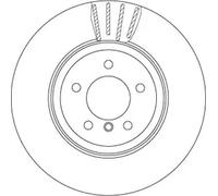 2x Disque de frein ventilé DF6625S TRW pour BMW 5 Touring 6 6 Décapotable 5