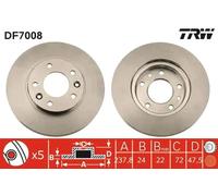 2x Disque de frein ventilé DF7008 TRW pour KIA CARNIVAL I