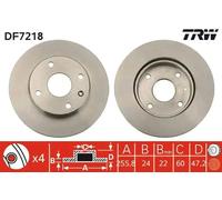 2x Disque de frein ventilé DF7218 TRW pour CHEVROLET DAEWOO