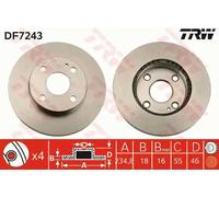 2x Disque de frein ventilé DF7243 TRW pour MAZDA 323 S IV 323 C IV 323 F IV