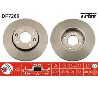 2x Disque de frein ventilé DF7266 TRW pour KIA CARENS II Monospace CARENS I