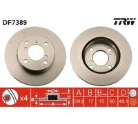 2x Disque de frein ventilé DF7389 TRW pour SUZUKI ALTO VI