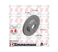 2x Disque de frein ZIMMERMANN 100.1222.52 convient pour AUDI