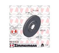 ZIMMERMANN Disques de frein 100.1235.52 Avant Sport percés 288 x 25 mm - par 2 Audi A3 (8L) 97-2003