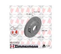2x Disque de frein ZIMMERMANN 100.1239.52 convient pour AUDI