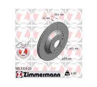 2x Disque de frein ZIMMERMANN 100.3329.20 convient pour AUDI
